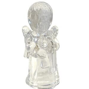 Mikasa Clear crystal Glass Sweet Angel Candle Holder 4” tall